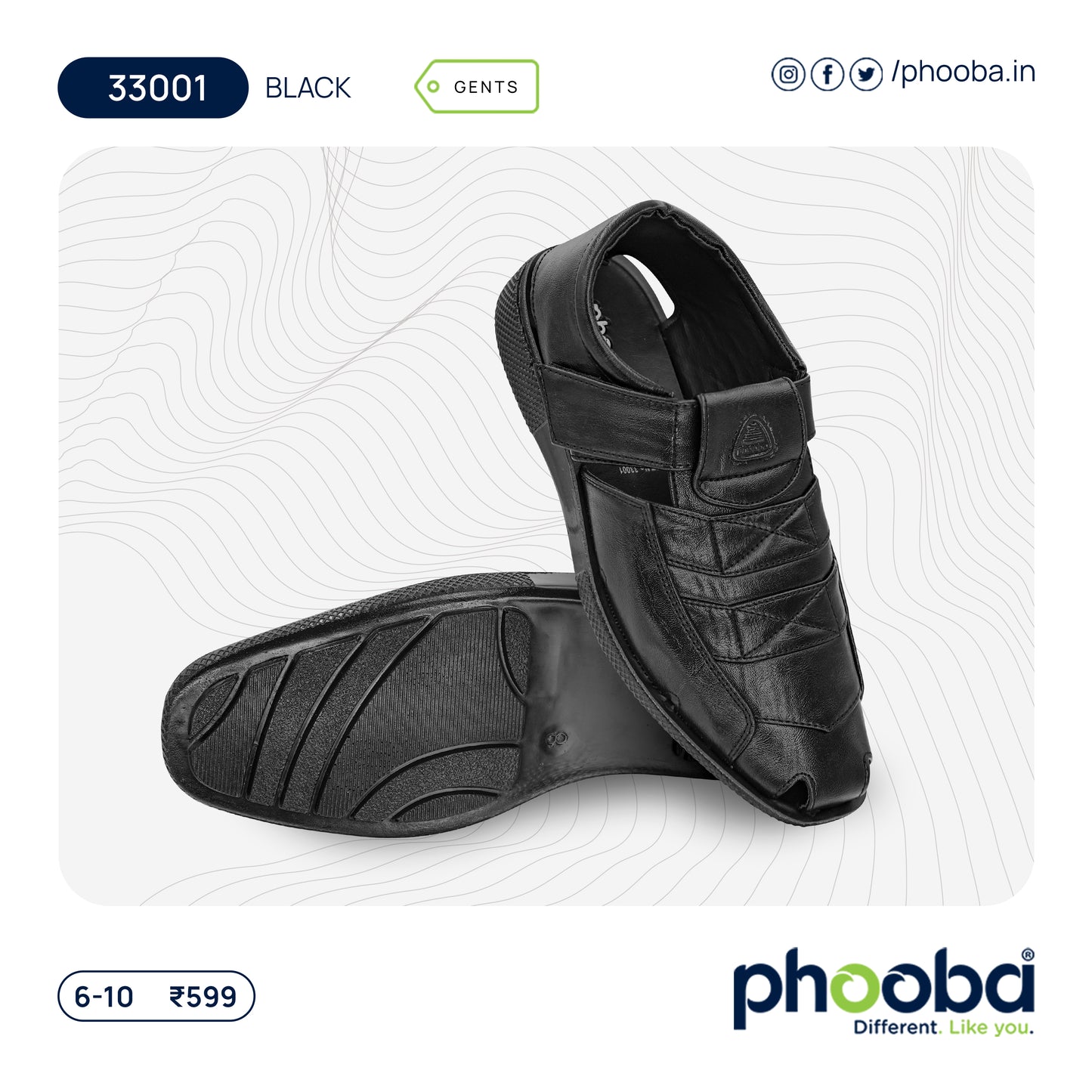 Phooba PU Shoes for Men - Style 33001