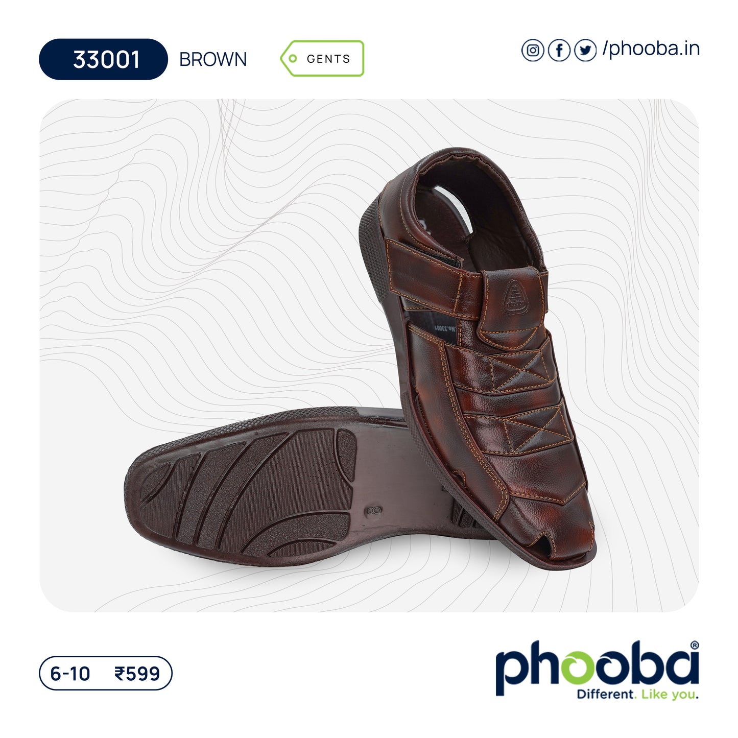 Phooba PU Shoes for Men - Style 33001