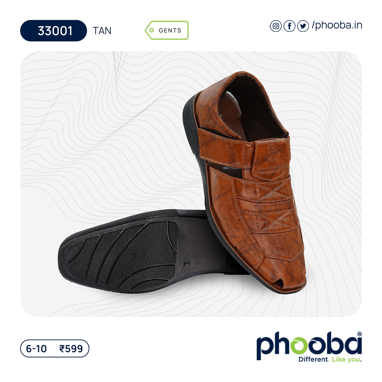 Phooba PU Shoes for Men - Style 33001