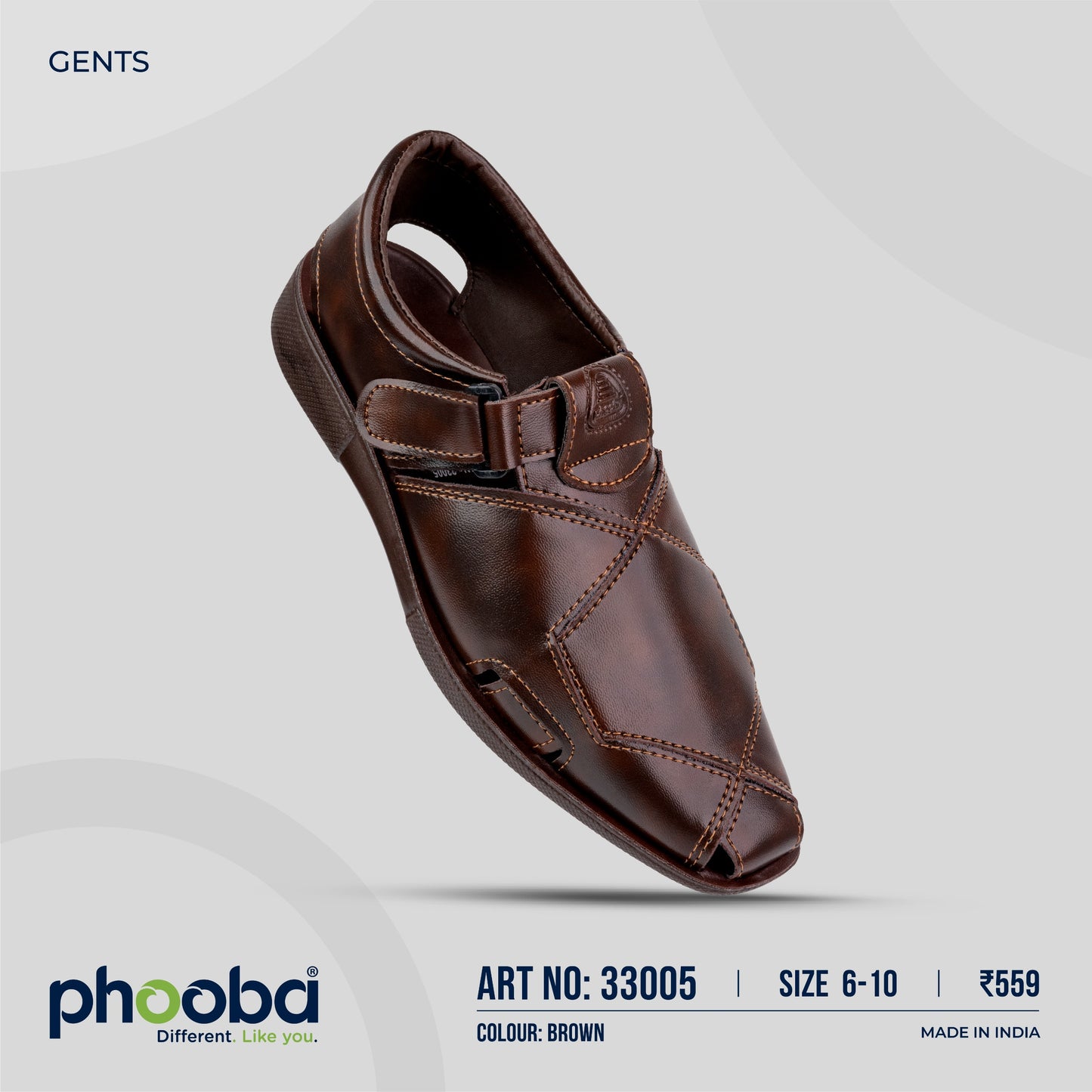 Phooba PU Shoes for Men - Style 33005