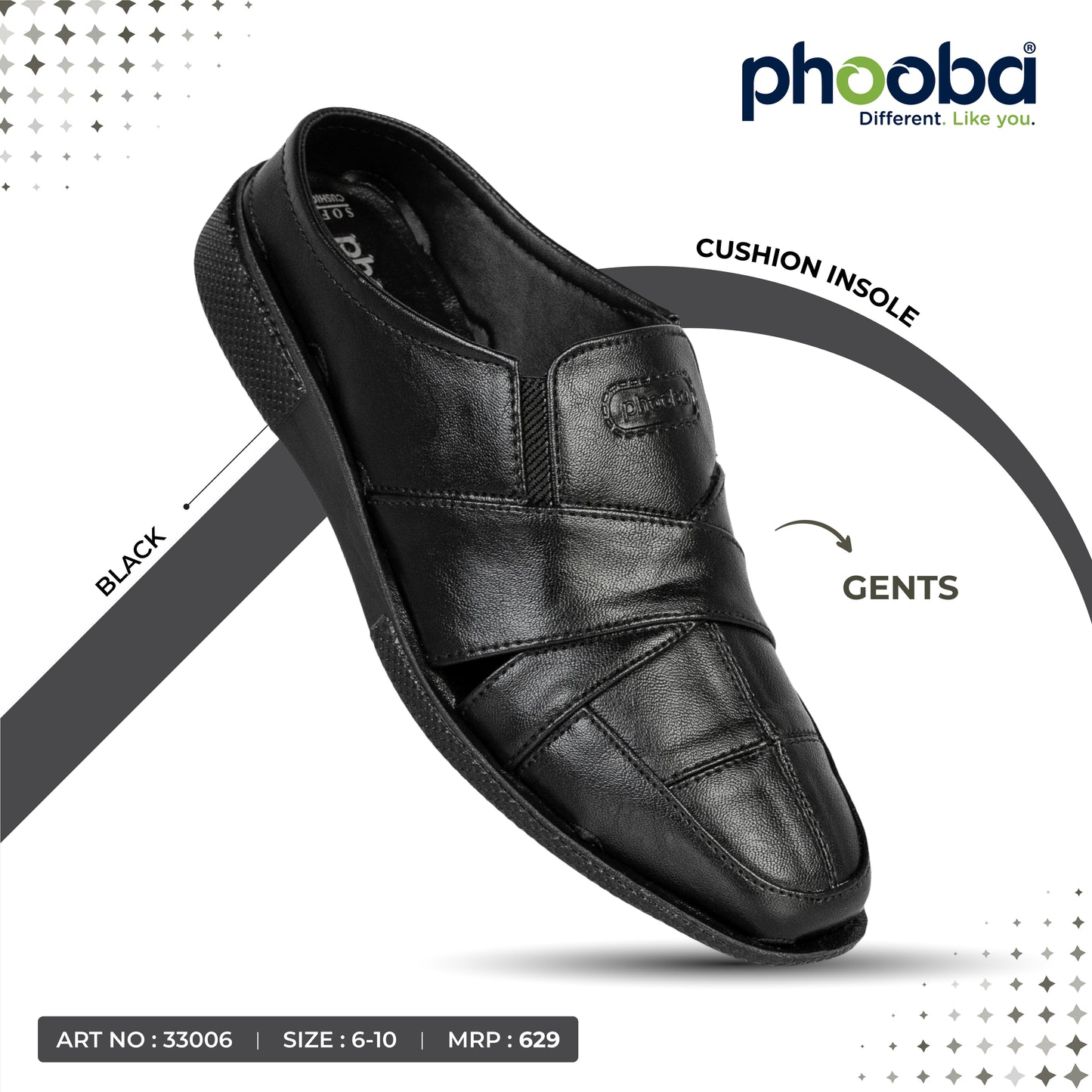 Phooba PU Half-cut Shoes for Men - Style 33006