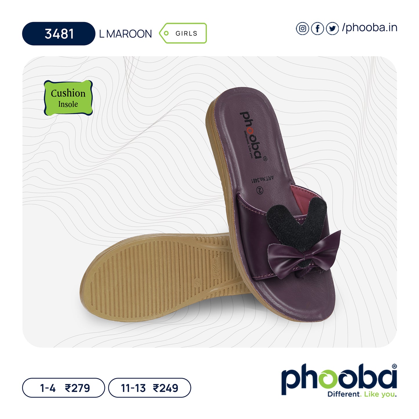 Phooba PU Baby Flip-Flops for Girls