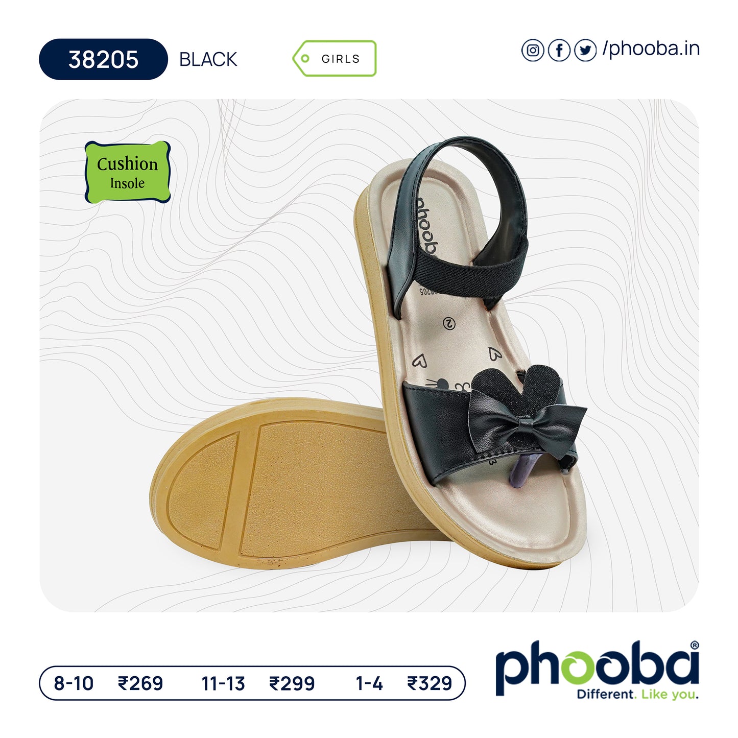 Phooba PU Sandals for Girls - Style 38205