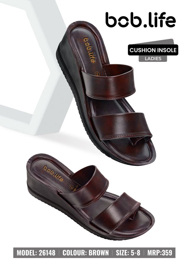 bob.life PU Wedge Sandals for Ladies - Style 26148