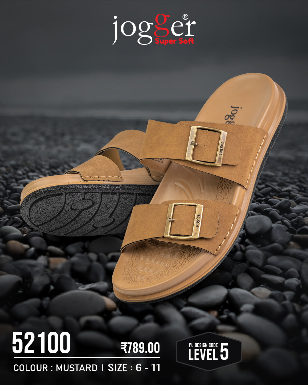 Jogger PU Sandals for Men - Style 52100