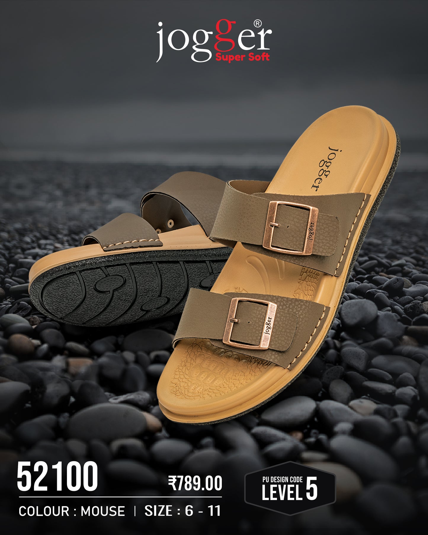 Jogger PU Sandals for Men - Style 52100