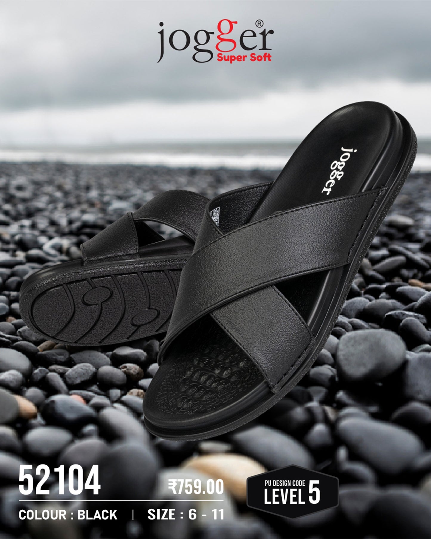 Jogger PU Sandals for Gents - Style 52104
