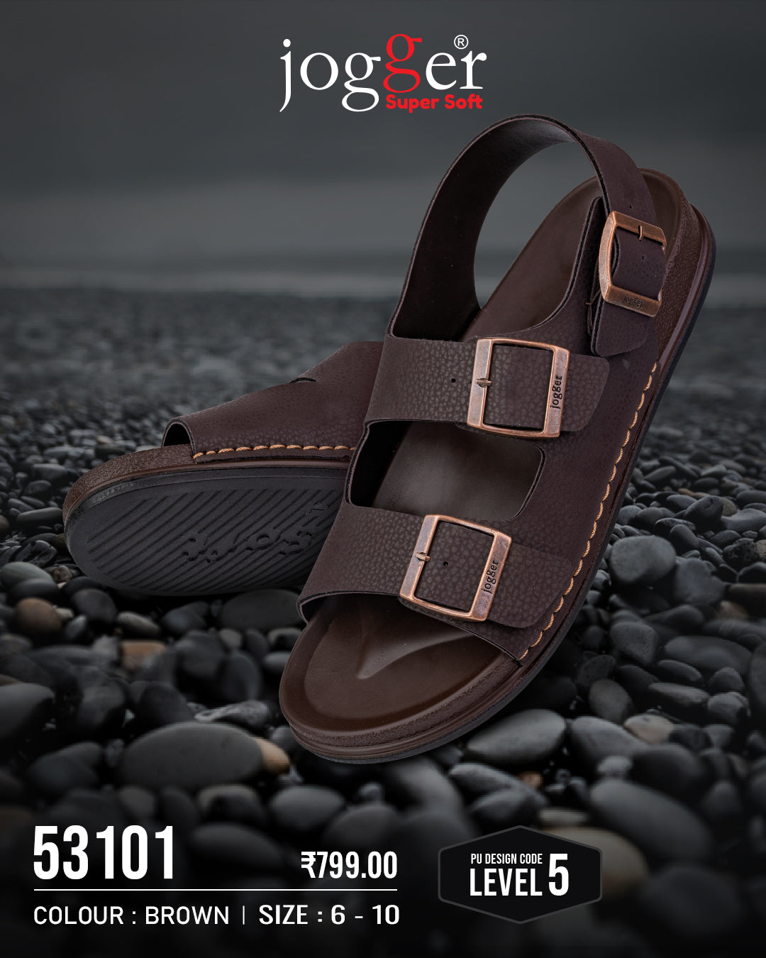 Jogger PU Sandals for Men - Style 53101