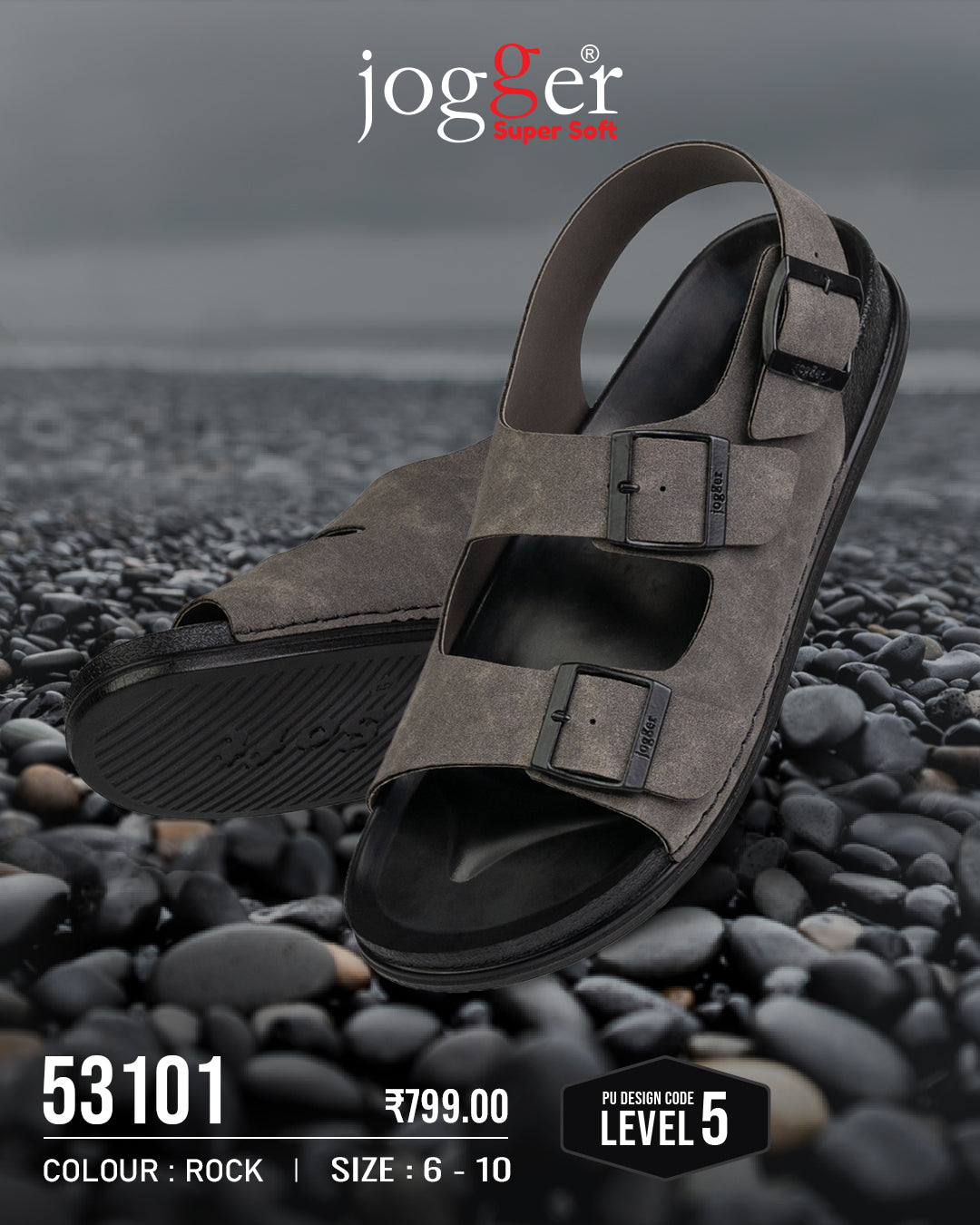 Jogger PU Sandals for Men - Style 53101
