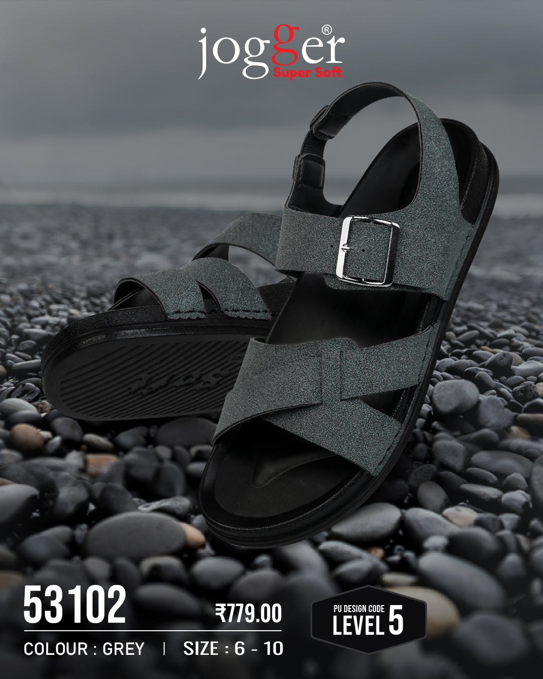 Jogger PU Sandals for Men - Style 53102