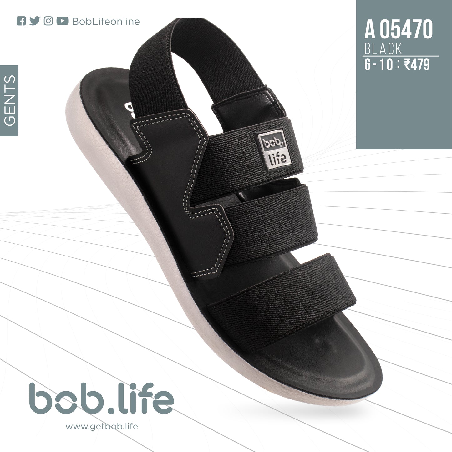 bob.life PU Sandals for Men - Style 5470