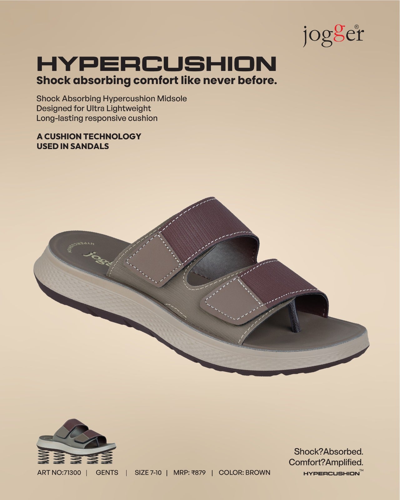 Jogger Hypercushion for Men-71300 - Brown