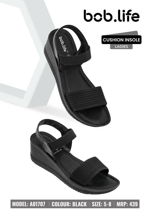 bob.life PU Wedge Sandals for Ladies - Style 1707