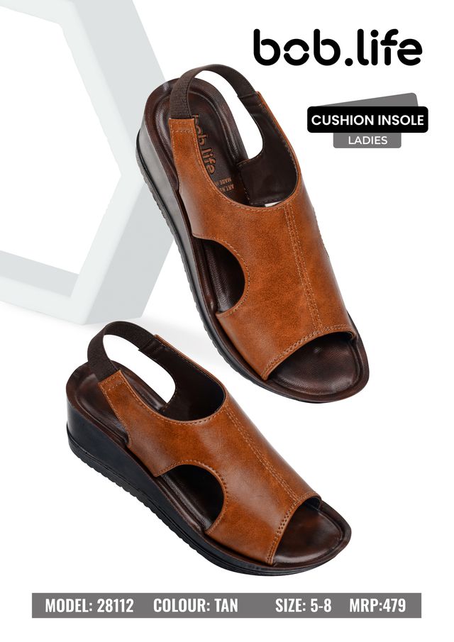 bob.life PU Wedge Sandals for Ladies - Style 28112