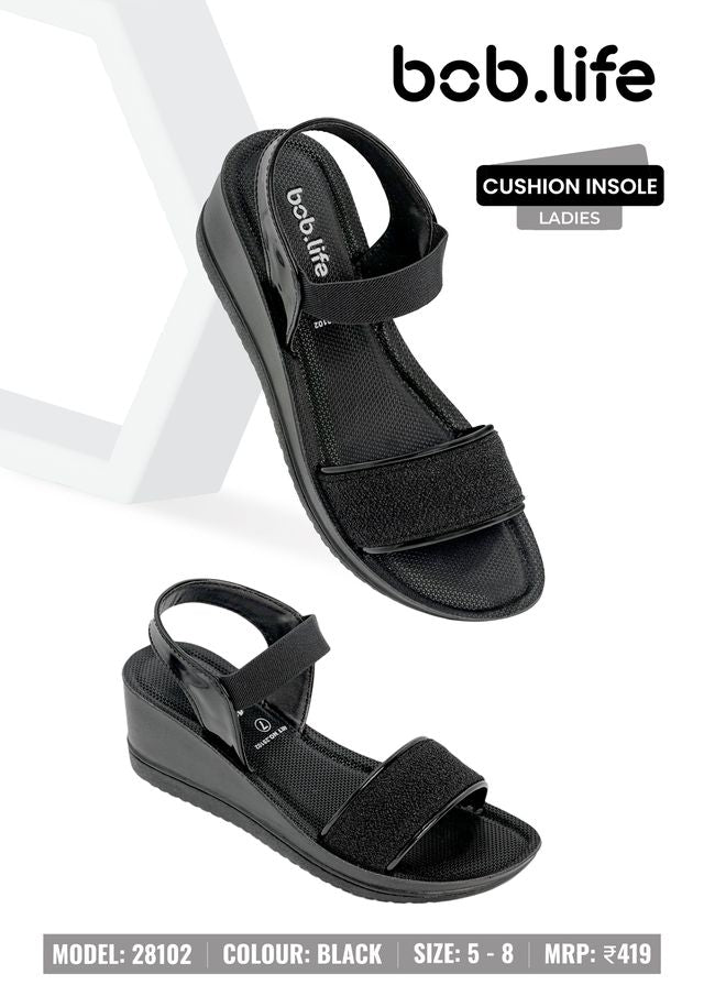 bob.life PU Wedge Sandals for Ladies - Style 28102