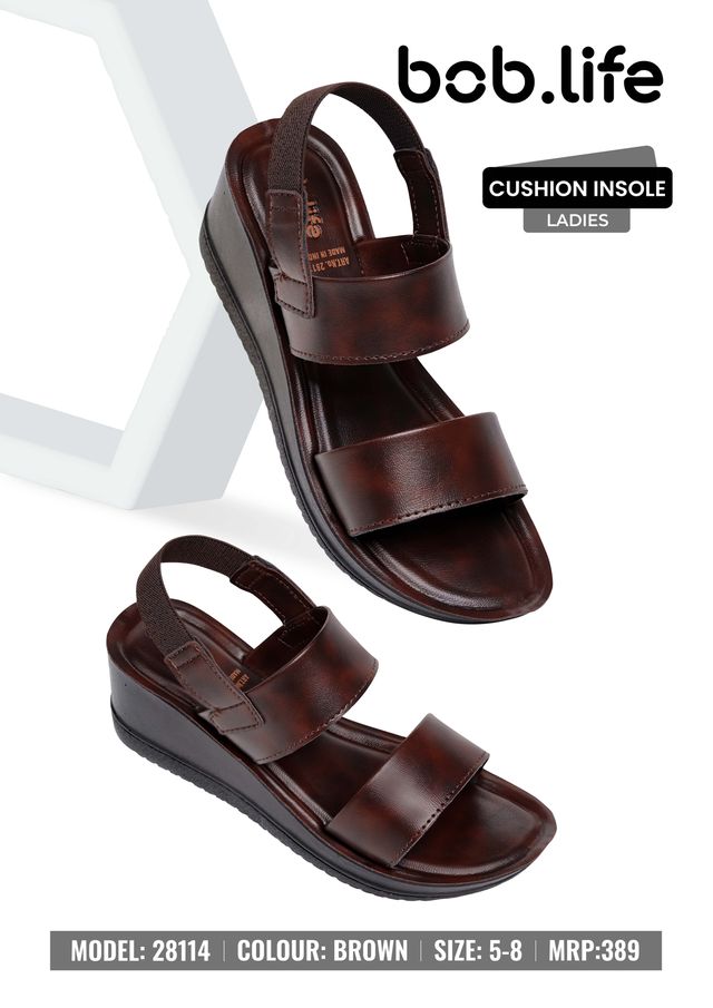 bob.life PU Wedge Sandals for Ladies - Style 28114