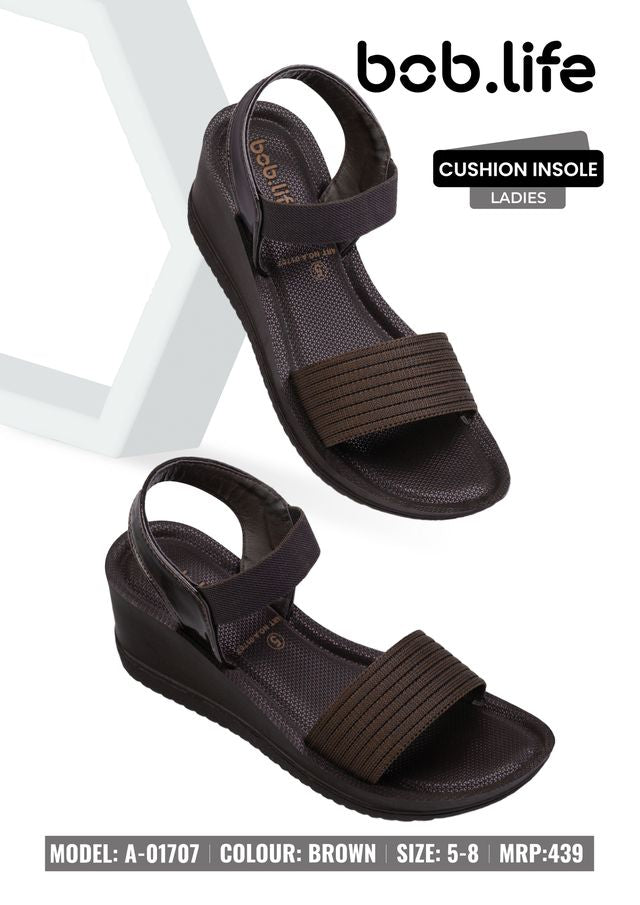 bob.life PU Wedge Sandals for Ladies - Style 1707