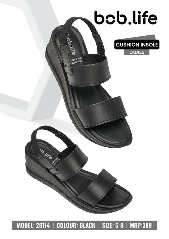 bob.life PU Wedge Sandals for Ladies - Style 28114