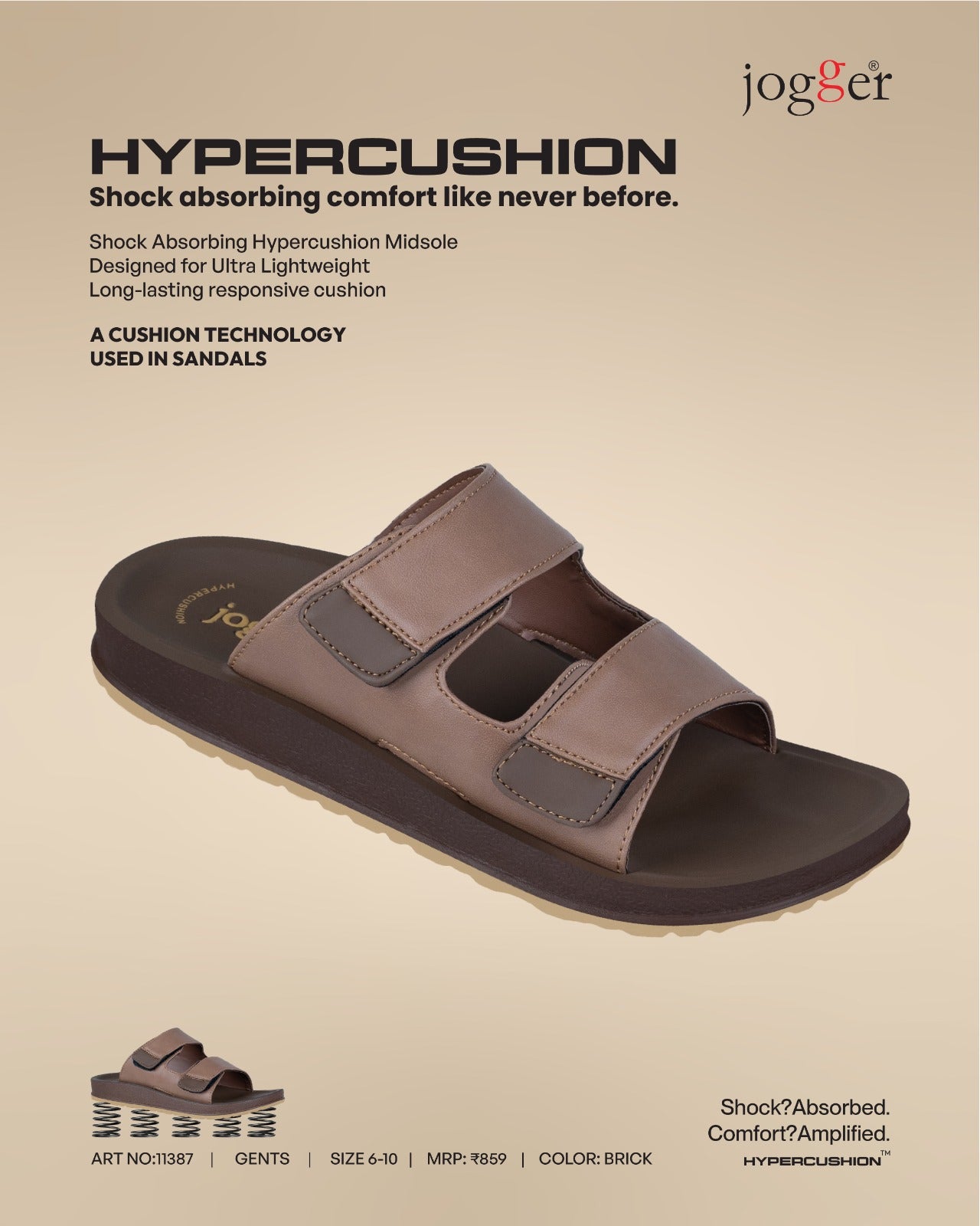 Jogger Hypercushion for Men- 11387 - Brick