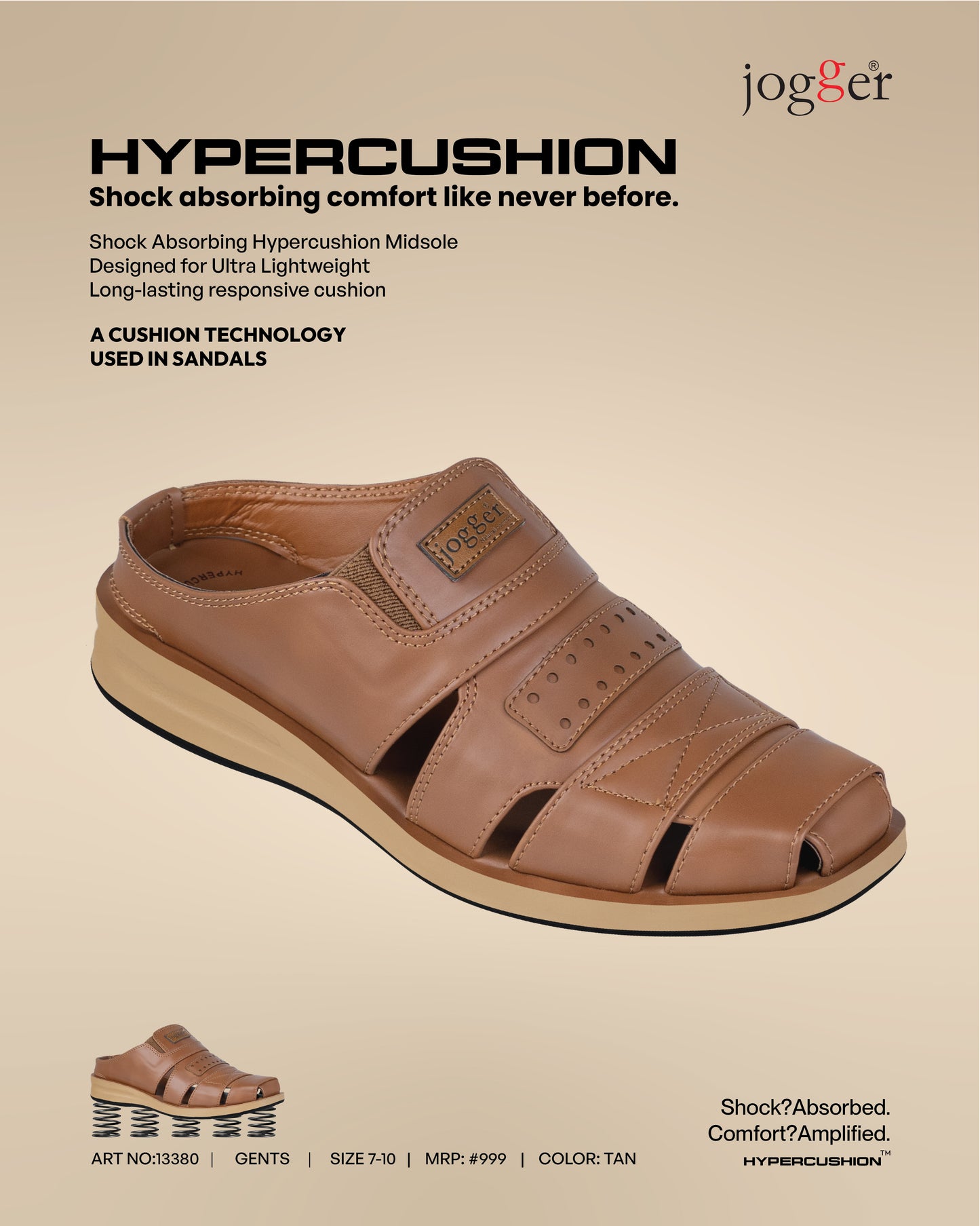 Jogger Hypercushion for Men-13380 - Tan