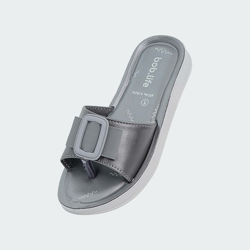 bob.life PU Slippers & Flip- Flops for Girls - Style 26202 - Grey