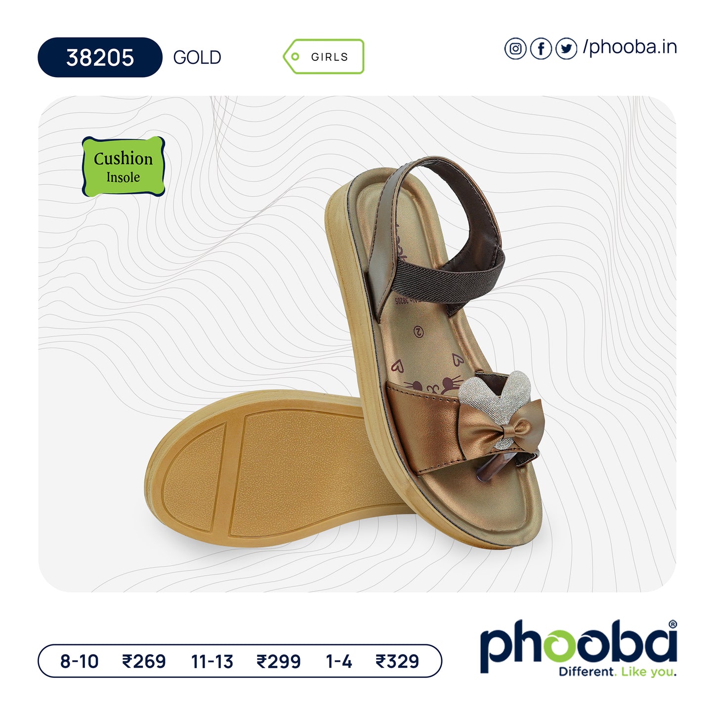 Phooba PU Sandals for Girls - Style 38205