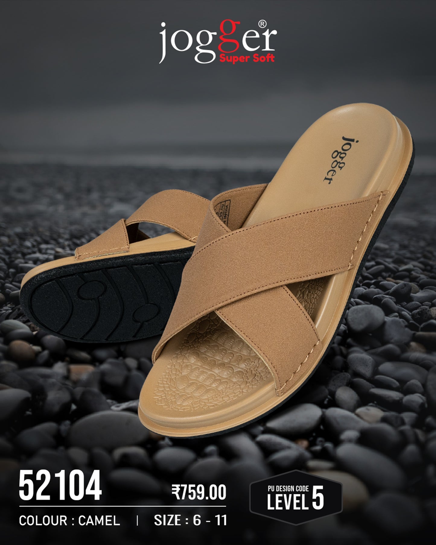 Jogger PU Sandals for Gents - Style 52104