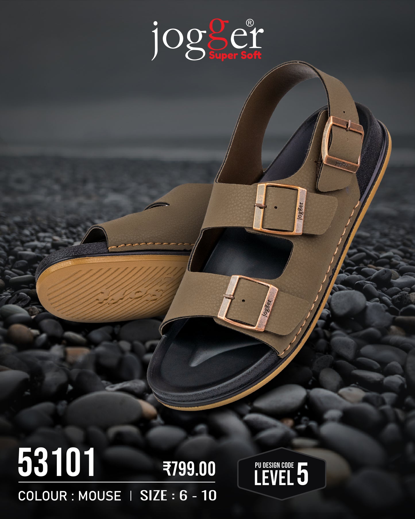 Jogger PU Sandals for Men - Style 53101
