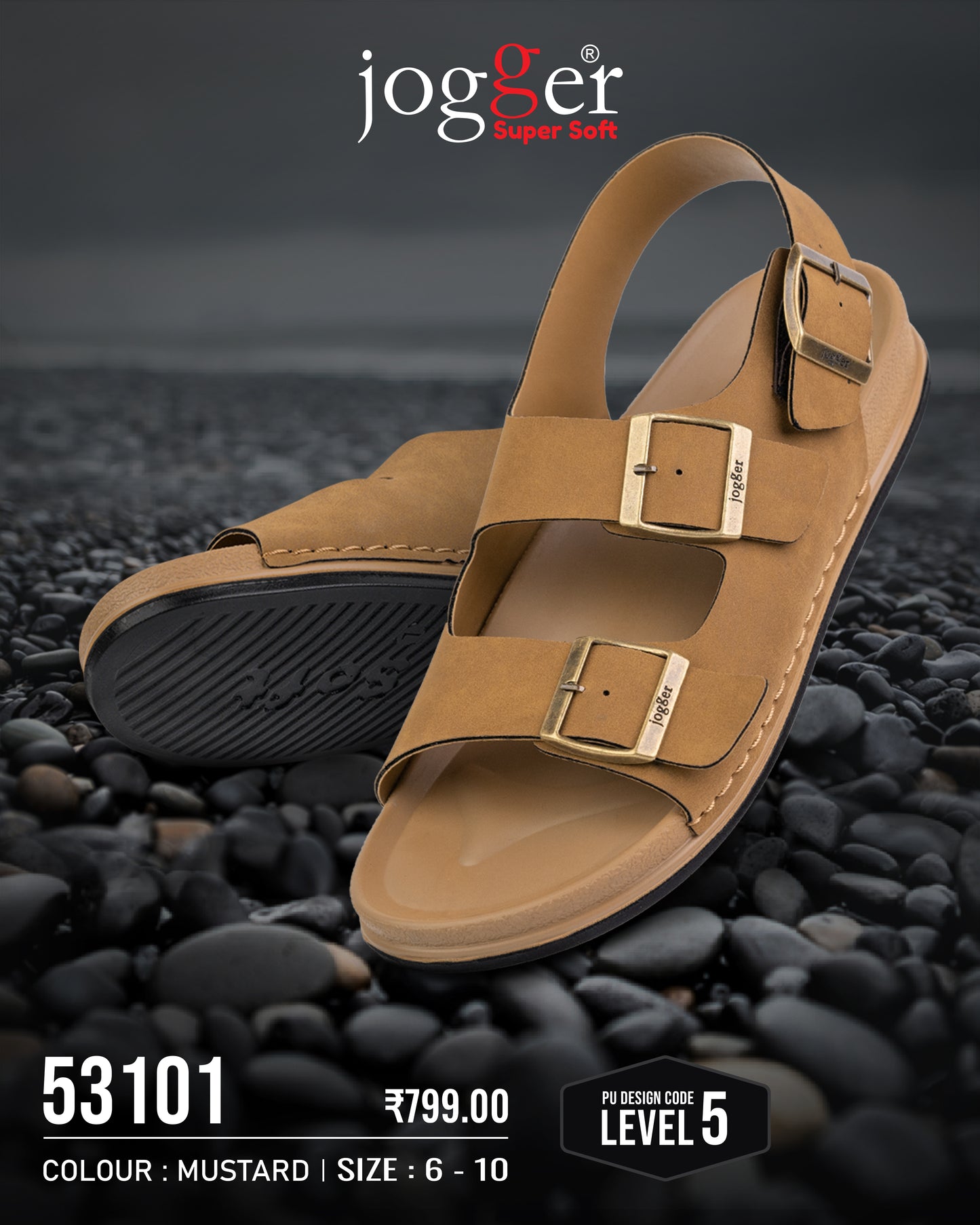 Jogger PU Sandals for Men - Style 53101