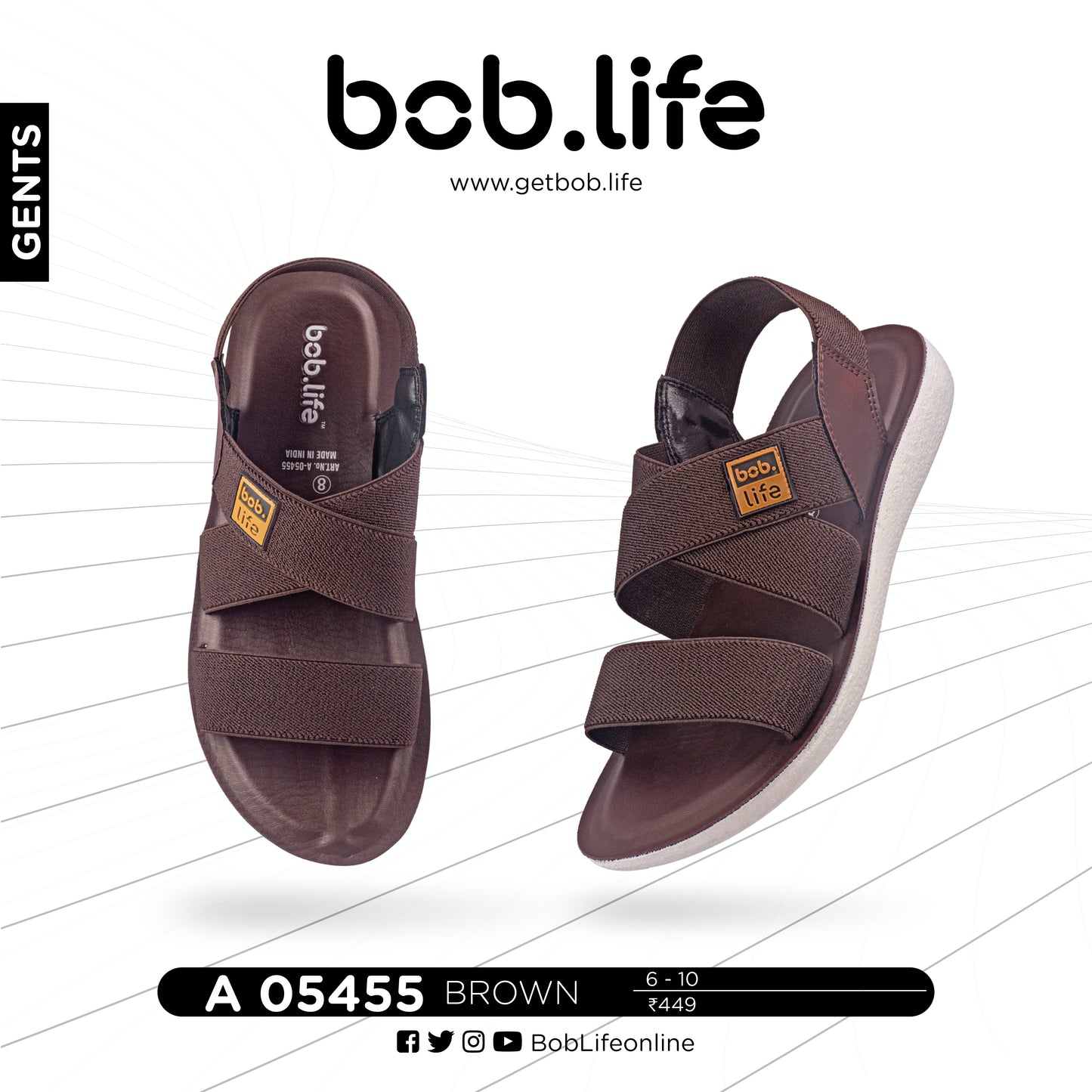 bob.life PU Sandals for Men - Style 5455