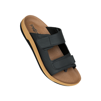 Jogger PU Sandals for Men - Style 61424 - Black