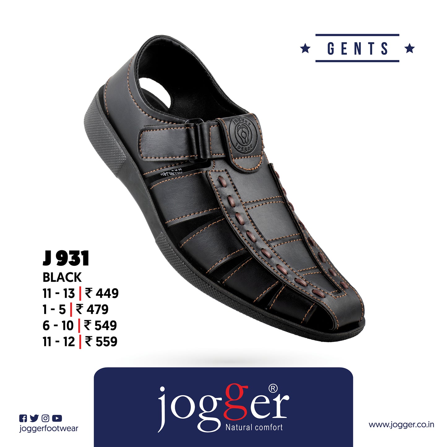 Jogger PU Shoe-typeSandals for Boys - Style 931
