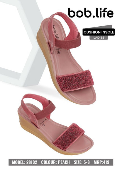 bob.life PU Wedge Sandals for Ladies - Style 28102
