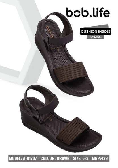 bob.life PU Wedge Sandals for Ladies - Style 1707
