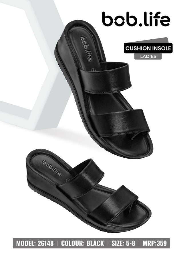 bob.life PU Wedge Sandals for Ladies - Style 26148